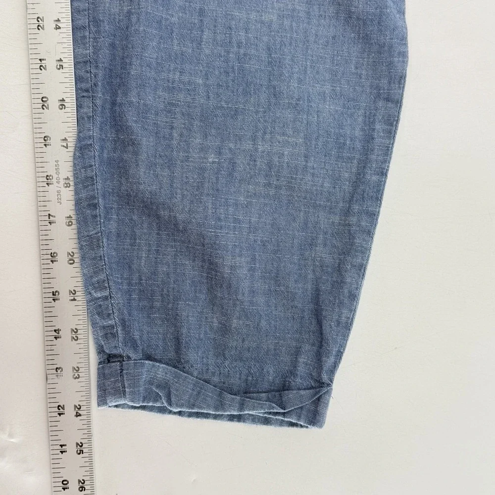 J.Crew Factory Cotton Chambray Jogger Cropped Pants Women's Size 12 Preppy Beach